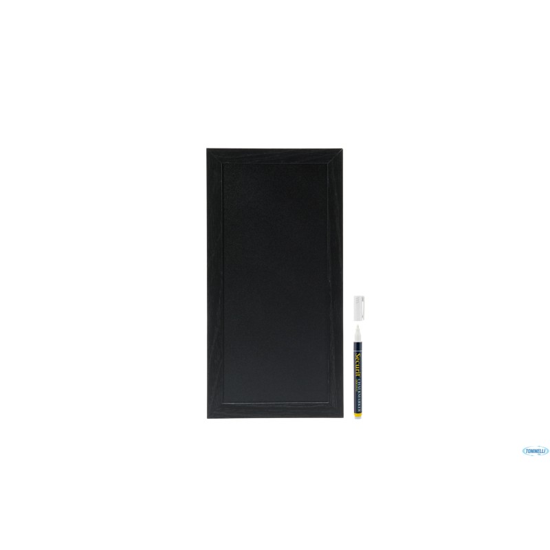 WOODY - LAVAGNA DA PARETE NERA CON CORNICE NERA CM 20X40 CON 1 PENNARELLO BIANCO A GESSO LIQUIDO INCLUSO WBW-BL-20-40 WOODY - LAVAGNA DA PARETE NERA CON CORNICE NERA CM 20X40 CON 1 PENNARELLO BIANCO A GESSO LIQUIDO INCLUSO WBW-BL-20-40