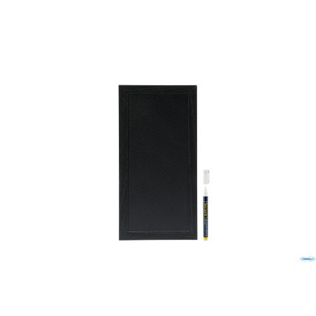 WOODY - LAVAGNA DA PARETE NERA CON CORNICE NERA CM 20X40 CON 1 PENNARELLO BIANCO A GESSO LIQUIDO INCLUSO     WBW-BL-20-40