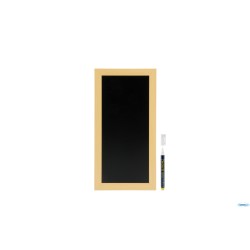 WOODY - LAVAGNA DA PARETE NERA CON CORNICE TEAK CM 20X40 CON 1 PENNARELLO BIANCO A GESSO LIQUIDO INCLUSO     WBW-TE-20-40