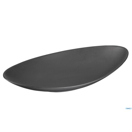 ZEN-COPPA OVALE IN MELAMINA NERA EFFETTO GRES CM.30X17 H.5 83739