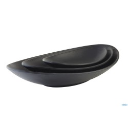ZEN-COPPA OVALE IN MELAMINA NERA EFFETTO GRES CM.30X17 H.5 83739