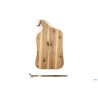 ACACIA-TAGLIERE SAGOMATO CM 37,5X23XH.1,5 CON MANICO CON CINTURINO IN PELLE, APPENDIBILE
