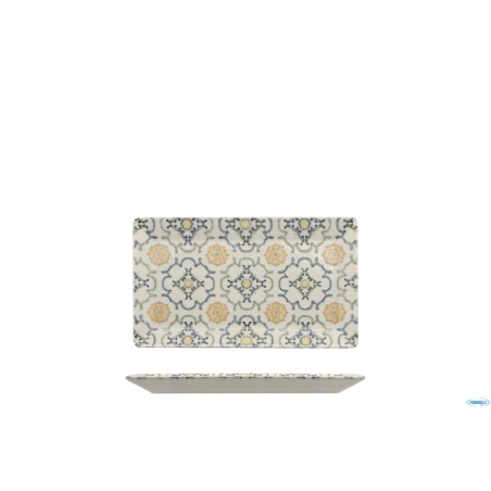 AGADIR KIMI - PIATTO RETTANGOLARE PORCELLANA DECORATO CM 26X15