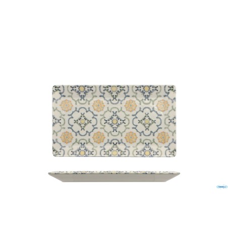 AGADIR KIMI - PIATTO RETTANGOLARE PORCELLANA DECORATO CM 29X17,5