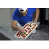 ASSE-PALA PER PIZZA IN ALLUMINIO FORATA CM. 70X40 CON MANIGLIA AM-4070AF