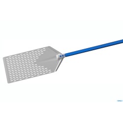 AZZURRA - PALA PINSA FORATA IN ALLUMINIO, RETTANGOLARE CM.40X23 CON MANICO DA CM.60     AM-2340F