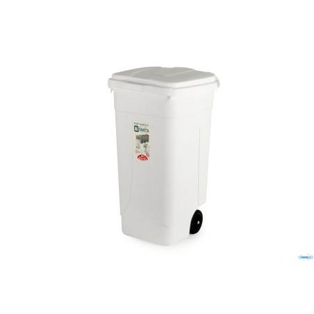 BIDONE PORTARIFIUTI BIANCO LT.80 CON COPERCHIO 80-BIL