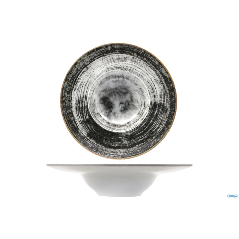 BLACK ROUND PASTA BOWL NAPOLI DECORATO CM.27,5  04Z07488