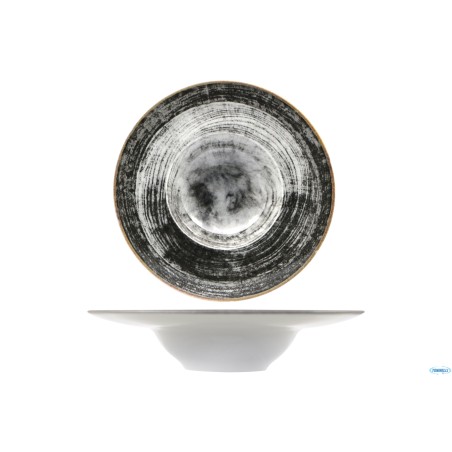 BLACK ROUND PASTA BOWL NAPOLI DECORATO CM.27,5  04Z07488