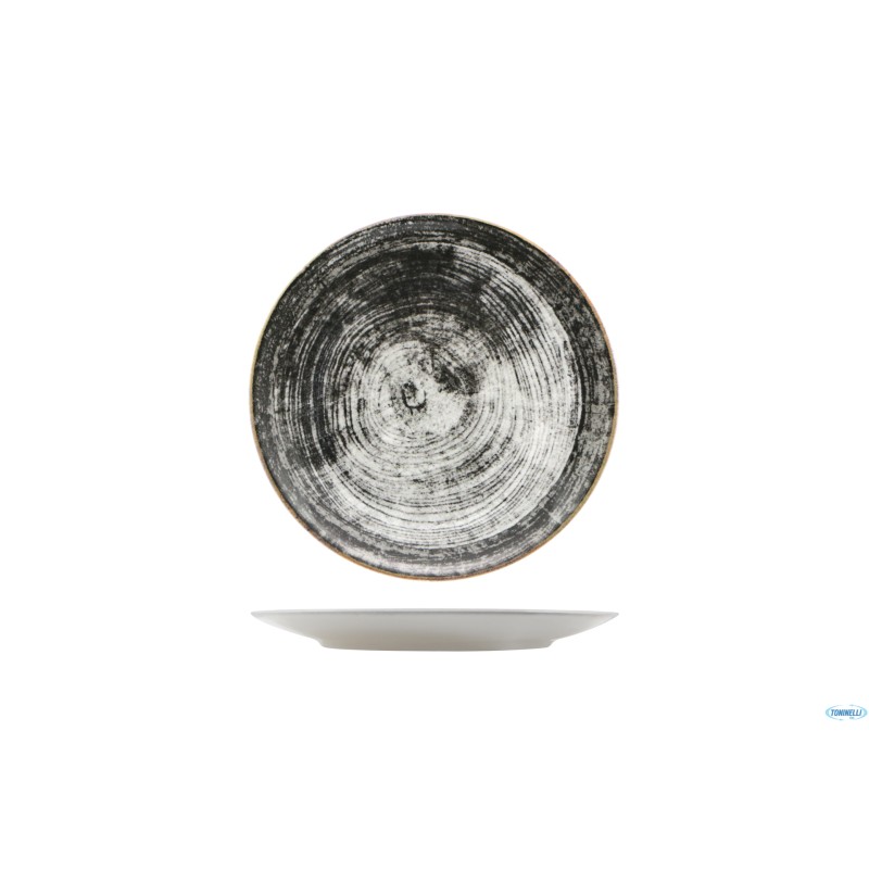 BLACK ROUND-PIATTO FRUTTA SIVIGLIA DECORATO CM.21