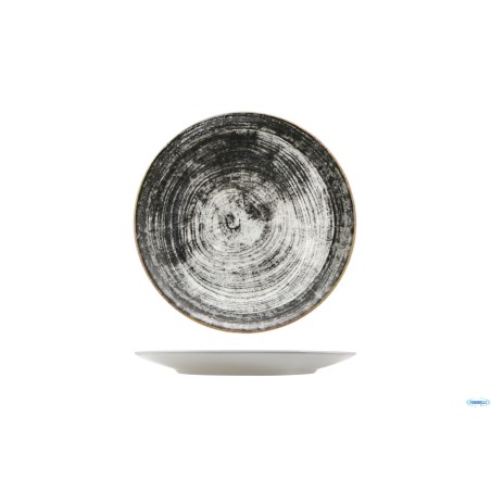 BLACK ROUND-PIATTO PIANO SIVIGLIA DECORATO CM.26
