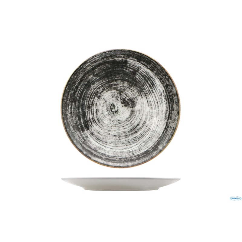 BLACK ROUND-PIATTO PIANO SIVIGLIA DECORATO CM.28