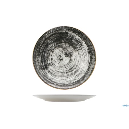 BLACK ROUND-PIATTO PIANO SIVIGLIA DECORATO CM.28