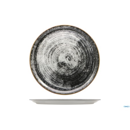 BLACK ROUND-PIATTO PIZZA NAPOLI DECORATO CM.33
