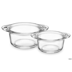 BUFFET CASSERUOLA IN VETRO TEMPERATO A 2 MANICI CL.50 H.6,8 DIAMETRO CM.16,74 125611MTX121990