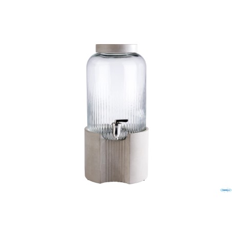 BUFFET-DISPENSER PER BEVANDE CM 22XH.45 LITRI 7 RUBINETTO IN ACCIAIO INOX CONTENITORE IN VETRO 10400