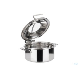 CHAFING DISH-PENTOLA L.8 CON BACCINELLA LT.4  INOX CM.30,5 H.17,5