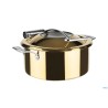CHAFING DISH-PENTOLA L.8 CON BACCINELLA PLACCATO ORO LT.4  INOX CM.30,5 H.17,5