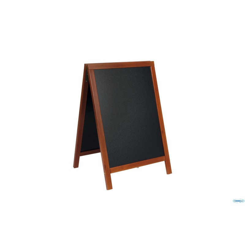 DELUXE - LAVAGNA DA TERRA DOPPIA CORNICE COLOR MOGANO, AREA LAVAGNA CM 47X67 MISURE COMPLESSIVE CM 85X55X54,5   SBD-M-85