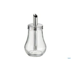 DOSAZUCCHERO VETRO-INOX 250 ML ROTONDO CM 8,4H15,5