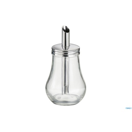 DOSAZUCCHERO VETRO-INOX 250 ML ROTONDO CM 8,4H15,5