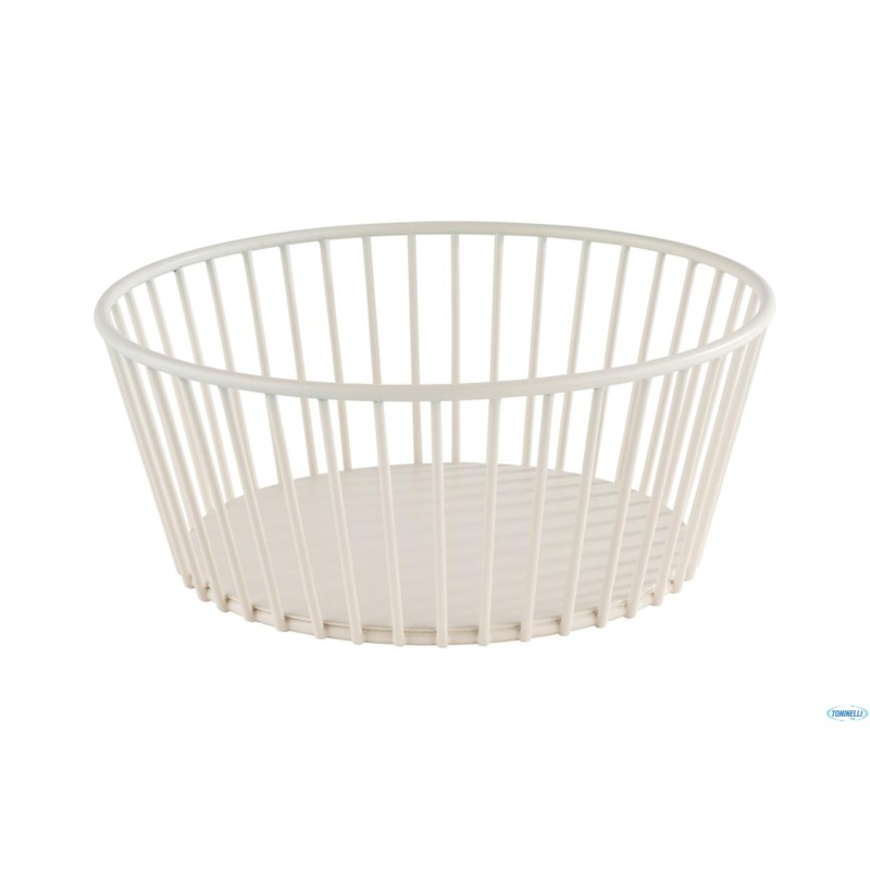 URBAN-CESTINO METALLO TONDO CM.20 H.8,5 BIANCO