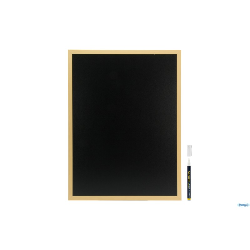 WOODY - LAVAGNA DA PARETE NERA CON CORNICE TEAK CM 40X60 CON 1 PENNARELLO BIANCO A GESSO LIQUIDO INCLUSO WBW-TE-60-80 WOODY - LAVAGNA DA PARETE NERA CON CORNICE TEAK CM 40X60 CON 1 PENNARELLO BIANCO A GESSO LIQUIDO INCLUSO WBW-TE-60-80