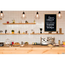 WOODY - LAVAGNA DA PARETE NERA CON CORNICE TEAK CM 40X60 CON 1 PENNARELLO BIANCO A GESSO LIQUIDO INCLUSO     WBW-TE-60-80