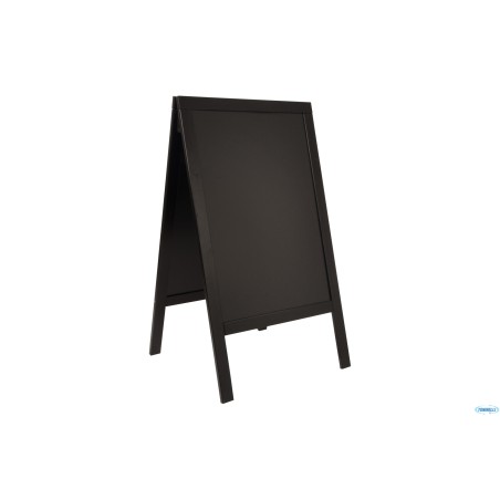 WOODY - LAVAGNA DA TERRA DOPPIA NERA, MODELLO IN PINO AREA LAVAGNA CM 58X87 MISURE COMPLESSIVE CM 69X125X56,5    SBS-BL-120