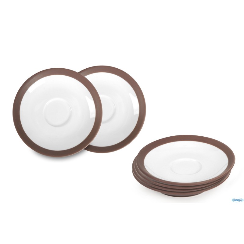 COFFEE E CO.-MARRONE CONFEZIONE 6 PIATTINI CAFFE CM.12 A4183Y126T46 COFFEE E CO.-MARRONE CONFEZIONE 6 PIATTINI CAFFE CM.12 A4183Y126T46