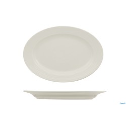 ECLIPSE-PIATTO OVALE CM 32X22 A FALDA- ALLUMINA