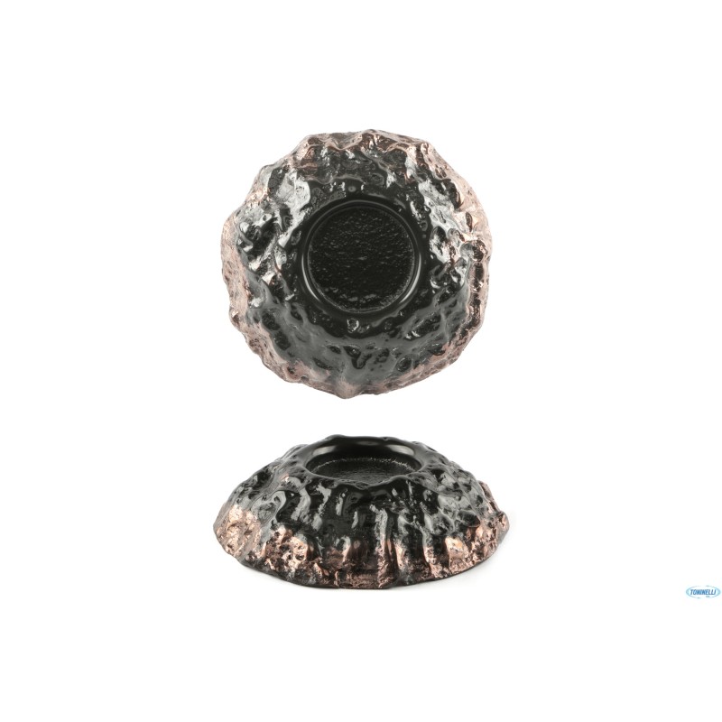 KRATERE- PIATTO CM 28 H 5,5 NERO E RAME