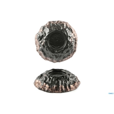 KRATERE- PIATTO CM 28 H 5,5 NERO E RAME