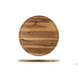 ACACIA-TAGLIERE TONDO CM 30 H.1,5 CON SCANALATURA