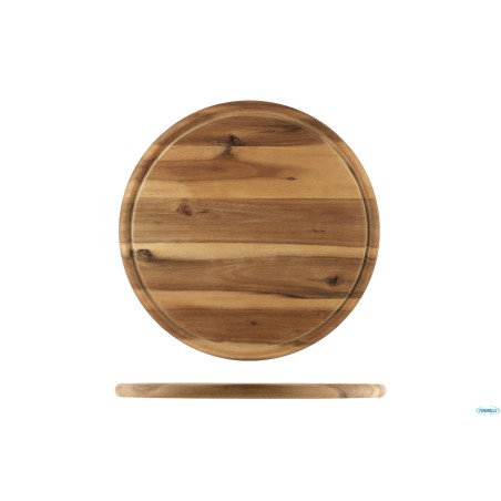 ACACIA-TAGLIERE TONDO CM 30 H.1,5 CON SCANALATURA