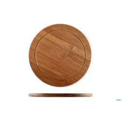 BAMBOO DARK-TAGLIERE TONDO CM 26 H.1,3 CON SCANALATURA