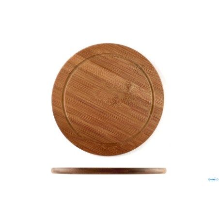 BAMBOO DARK-TAGLIERE TONDO CM 26 H.1,3 CON SCANALATURA