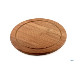 BAMBOO DARK-TAGLIERE TONDO CM 26 H.1,3 CON SCANALATURA
