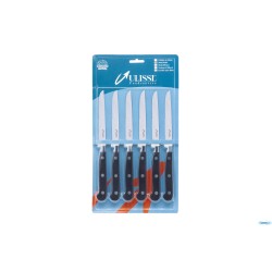 COLTELLO BISTECCA SEMI-SEGHETTATO E RIVETTATO IN ACCIAIO INOX RIVETTATO
