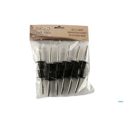 HORECAPROFESSIONAL - CONFEZIONE 12 TAPPI VERSATORI CONICI INOX  OOB-P