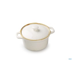 JUSTCOLOR SESAME CREMA-MINI CASSERUOLA CON COPERCHIO CM.13,5X10 H.7 5402M-C356-5.25-T
