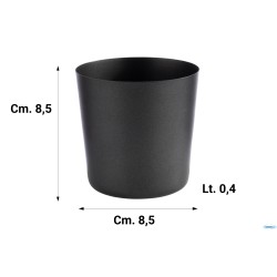 LEVANTE-CIOTOLA CM 8,5XH.8,5 ACCIAIO INOX, GRIGIO NERO 0,4 LITRI