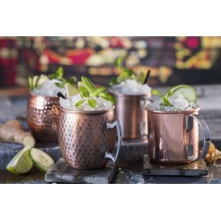 MOSCOW MULE 9 CM, H: 10 CM CL 50 ACCIAIO INOSSIDABILE, SUPERFICIE MARTELLATA EFFETTO RAME