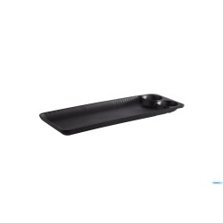 NERO-VASSOIO RETTANGOLARE MELAMINA  41X15 CON 2 INCAVI 85097