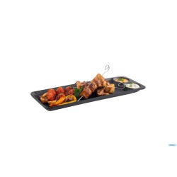 NERO-VASSOIO RETTANGOLARE MELAMINA  41X15 CON 2 INCAVI 85097