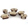 RISTOLINE-MINI CASSERUOLA QUADRA CON COPERCHIO BICOLOR CM.13,5X10,5X7  2681