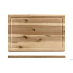 ACACIA-TAGLIERE RETTANGOLARE CM 40X26XH.1,5 CON SCANALATURA