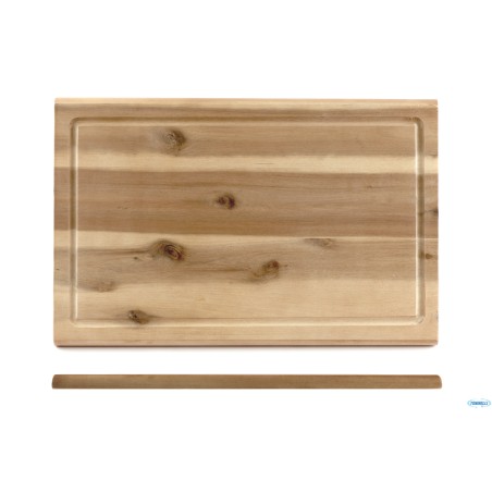 ACACIA-TAGLIERE RETTANGOLARE CM 40X26XH.1,5 CON SCANALATURA