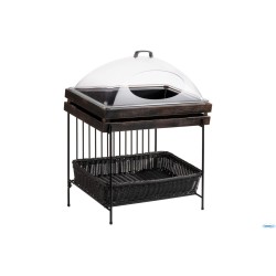 ALZATA PER BUFFET GN 1.1 IN METALLO NERO CON PIEDINI ANTISCIVOLO CM. 49X38,5 H.48   30331