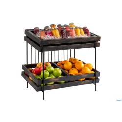 ALZATA PER BUFFET GN 1.1 IN METALLO NERO CON PIEDINI ANTISCIVOLO CM. 49X38,5 H.48   30331